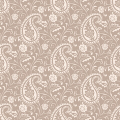 Sticker - Seamless vector silky paisley pattern design