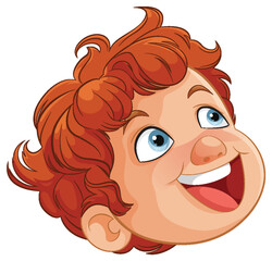 Poster - Vector illustration of a happy young boy