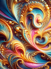 Wall Mural - abstract background fantasy wallpaper with waves and curves. wall art and poster for home decor, fra