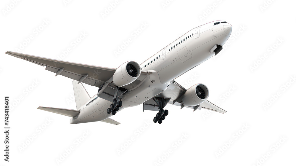 Flying airplane isolated on transparent background Stock Photo | Adobe ...