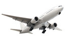 Flying airplane isolated on transparent background