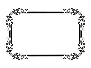 Wall Mural - flower line art frame illustration
