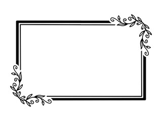 Wall Mural - flowers frame line art illustration