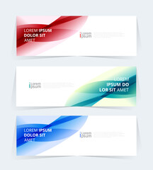Wall Mural - geometric banner design with vector presentation template.