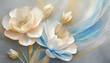 Piękny kremowy kwiat, dekoracja tapeta, generative ai