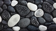 Black and white sea pebbles as an element of internal harmony
