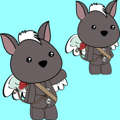 Wall Mural - cute chibi angel xoloitzcuintle character kid cartoon pack collection in vector format