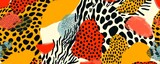 Fototapeta  - Geometric safari abstract animal print patterns wild and vibrant