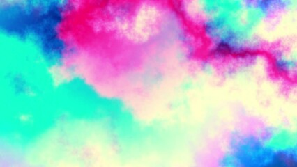Poster - Seamless abstract psychedelic wavy background for loop playback. 4k video. Cloudy nebula background. Natural retro colors.