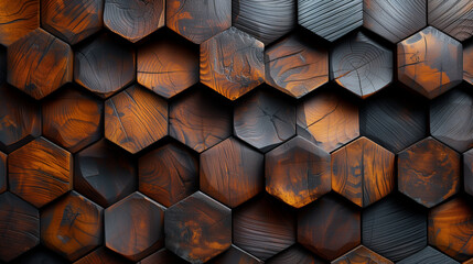 Wall Mural - Hexagonal Gradient Pattern - 3D Illusion on 2D Surface