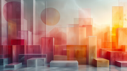 Wall Mural - Abstract shapes, multicolored
