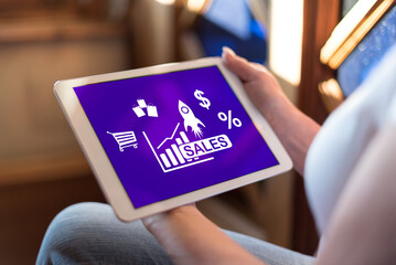 Poster - Sales growth concept on a tablet