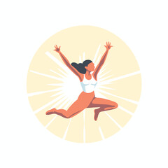 Poster - Young woman doing yoga on a white background. Vector illustration in a flat style.