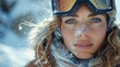Woman skiing, snowboarding, vacation at a ski resort, speed, snow sport, entertainment on snowboard