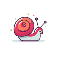 Sticker - Snail icon. Vector illustration in flat style on white background.