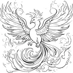 Sticker - Eagle with wings in the wind. Tattoo design. Vector illustration.