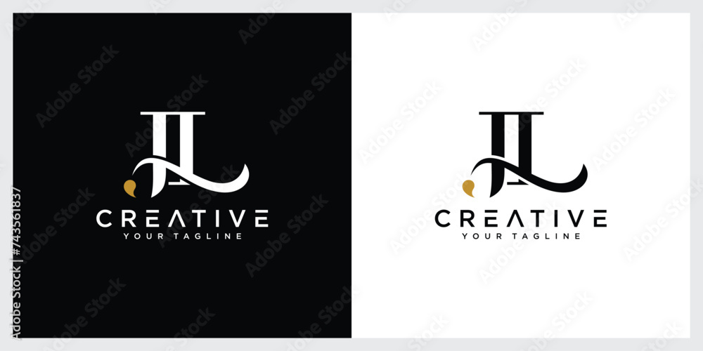 Letter JL logo design template vector Stock Vector | Adobe Stock