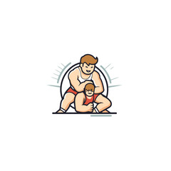 Poster - Sumo wrestler icon on background for graphic and web design. Creative illustration concept symbol for web or mobile app