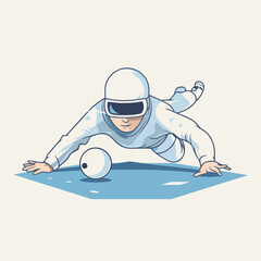 Sticker - Cricket player. Vector illustration of a cricket player in action.