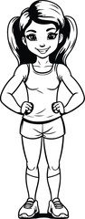 Poster - Fitness girl cartoon icon vector illustration graphic design vector illustration graphic design