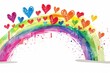 © Leo Rohmann - LGBTQ Pride self discovery. Rainbow courage colorful cyan diversity Flag. Gradient motley colored self identity LGBT rights parade festival novice diverse gender illustration