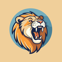 Canvas Print - Lion head mascot. Lion head vector illustration for sport team logo.