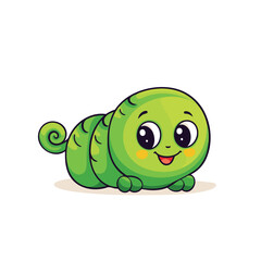 Canvas Print - Cute cartoon caterpillar. Vector illustration isolated on white background.