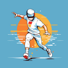 Poster - Baseball player in action. vector illustration. Baseball player in action.