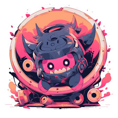 Wall Mural - Dungeon monster character shirt artwork