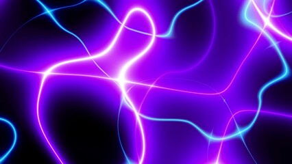Poster - Abstract looping 4k video. Seamless abstract blue wavy psychedelic background for loop playback. Glowing energy moving texture