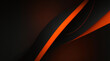 オレンジとグレーの線、矢印、角度を持つ黒い抽象的な広い水平バナー。ダークモダンでスポーティな明るい未来的な水平抽象的な背景。白いベクトル図