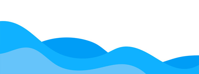 Wall Mural - Wave blue divider shape, separator border vector illustration