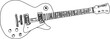Vektor Darstellung E-Gitarre handgezeichnet - Rock Metal Konzert Hard Rock - Heavy Metal - Band 