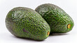 Avocado green fruit on a white background.