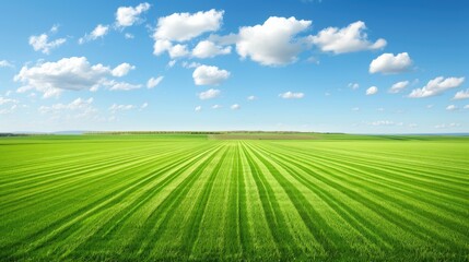 Wall Mural - green grass and blue sky