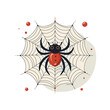 Spider and web. Halloween vector illustration isolated on white background. Flat style.