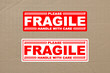 © Spacelabs - Fragile handle with care sticker and poster for delivery service vector design