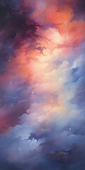 Wall Mural - cosmic mystery: abstract nebula constellation art