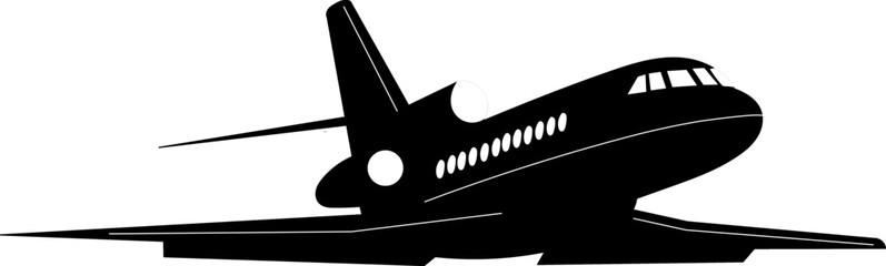 Wall Mural - silhouette of a passenger plane, on a white background vector