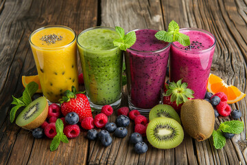 Canvas Print -  professional photography banner showing a Healthy smoothie beverages