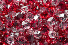 Luxury Beautiful Background Of Red Diamonds Or Gemstones