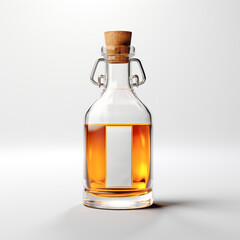 Canvas Print - 3d Glass syrup bottle mockup, amber bottle