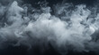 Smoke clouds, steam mist fog and white foggy vapor. Realistic smoke  particles isolated on black background. Beautiful swirling gray smoke.
