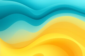 Turquoise to Honey Yellow abstract fluid gradient design, curved wave in motion background for banner, wallpaper, poster, template, flier and cover