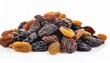 dried raisins isolated on white background