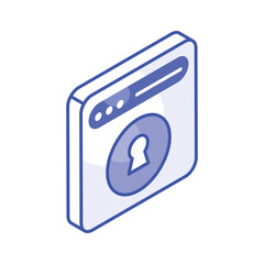 Wall Mural - an amazing vector of website security in trendy isometric style