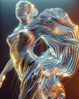 Portrait of a numeric humanoid dancing - Art movement concept