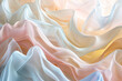 Soft flowing fabric in pastel hues creating a delicate wavy texture background
