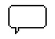 Icono negro de bocadillo de hablar pixelizado. 