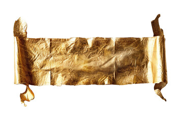 Wall Mural - empty golden banner isolated on transparent background generative ai